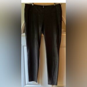 Faux-leather tapered pants